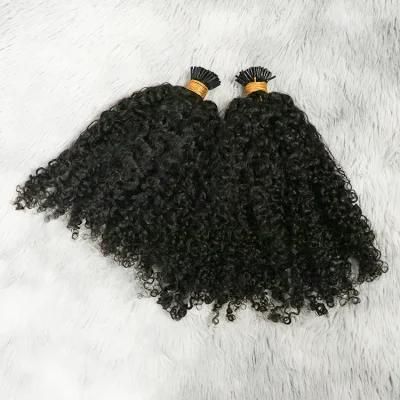 Wholesale Kinky Curly Remy Human Hair I Tip Hair Extensions