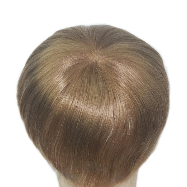 PU with Gauze Base with Lace Front Natural Human Hair Toupee