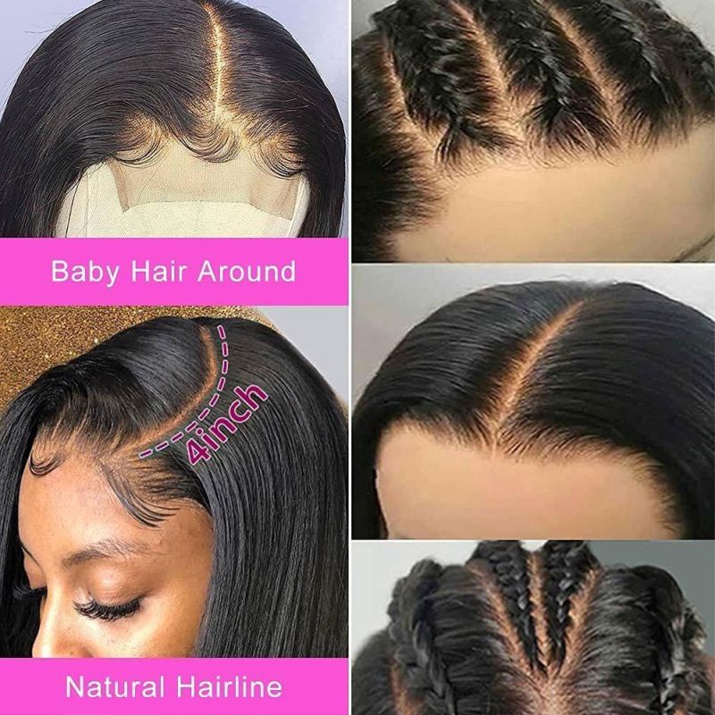 Straight Lace Front Wigs Human Hair for Black Women 4× 4 Lace Closure Wigs