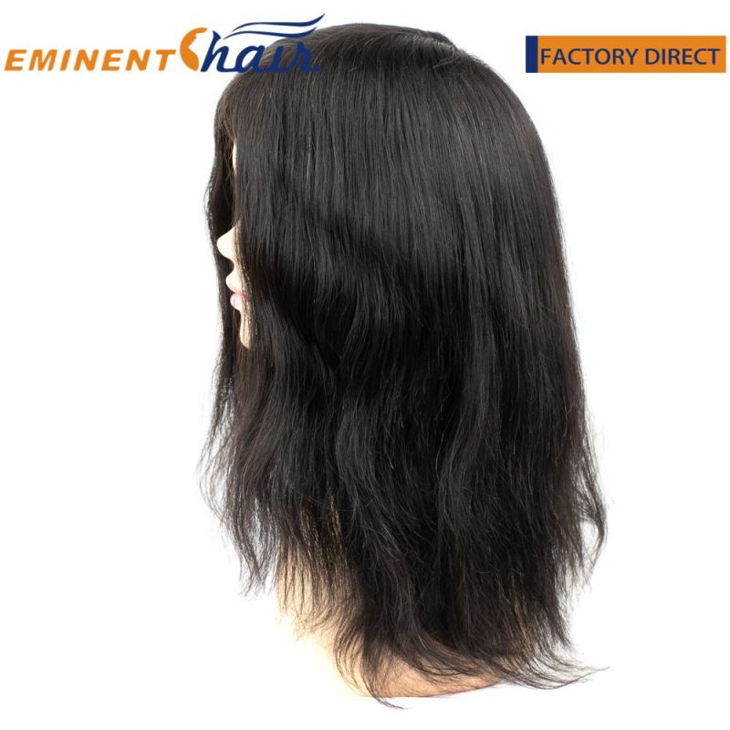 Custom Middle Part Black Female Skin Base Toupee with Lace Front
