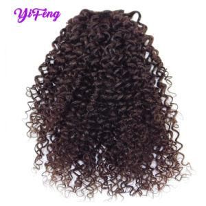 Dark Brown Jerry Curl 100% Human Hair Wrap up Ponytail