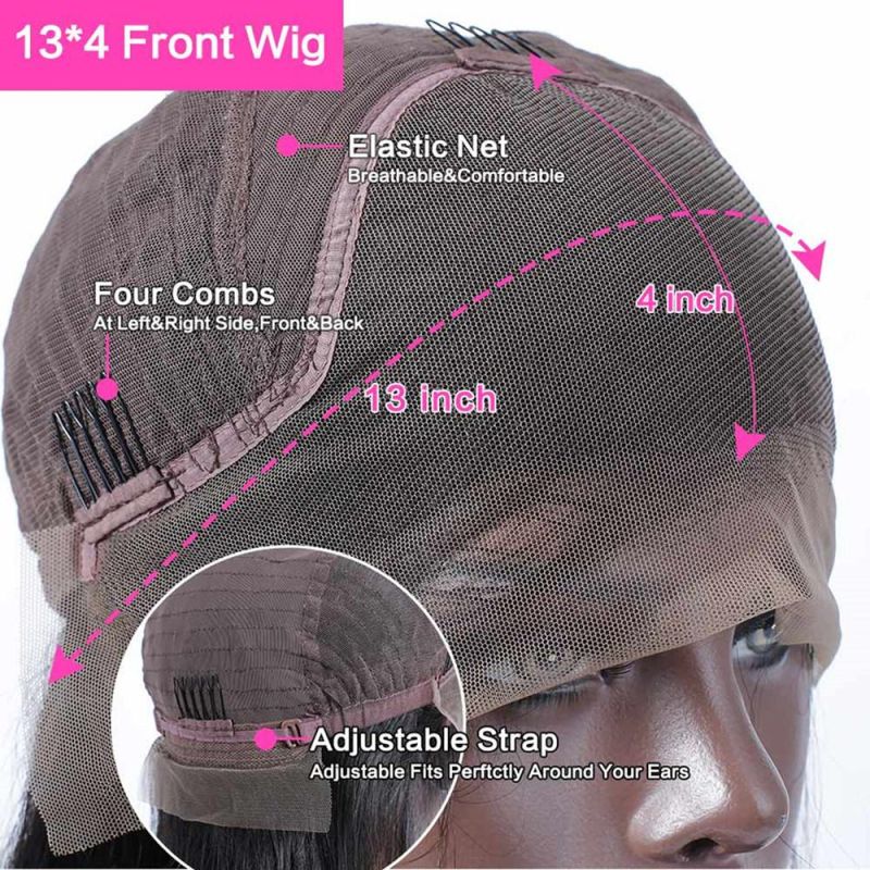 Body Wave Human Hair Wigs 150% Density Brazilian Human Hair Glueless Lace Front Wigs for Women Black Pre Plucked Unprocessed 10A Virgin Hair Wig 26 Inch