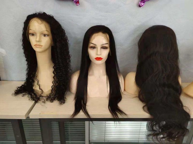 Large Stock Factory Price Length 8-32inch 100% Human Hair Lace Frontal Wigs