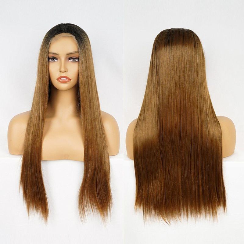 Wig Long Straight Human Hair Lace Front for Wigs