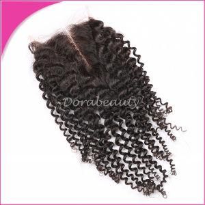 Indian Curly Middle Part Virgin Human Hair Lace Closure
