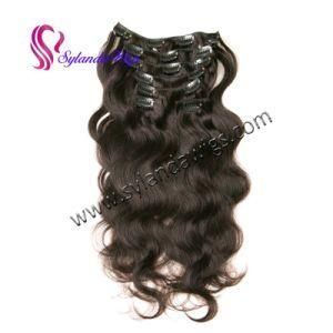 Brazilian Body Wave 7PCS/Set 70g Clip in Hair Extensions #99j Human Hair Extension with Free Shipping