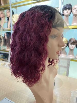 99j Color Bob Wig Hair 100% Human Hair Lace Front Wig Water Wave