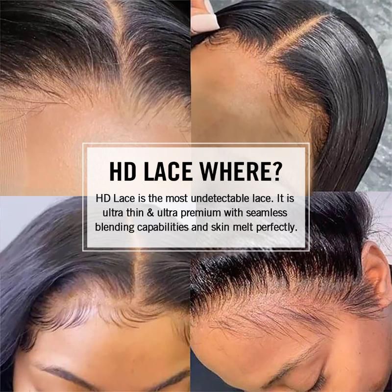 360 HD Lace Frontal Wigs, Brazilian Human Hair Lace Front Wigs for Black Women, Virgin Cuticle Aligned Full Lace Human Hair Wig