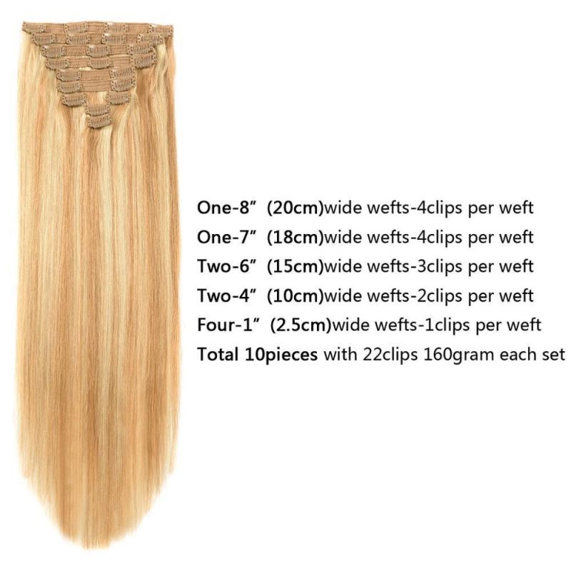 Hot Selling! ! 100g-200g Fast Shipping Clip in Hair Extensions