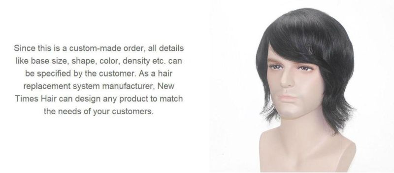 Hand Crafted High Quality Mono Lace & Skin Base Men′s Hairtoupee Wigs
