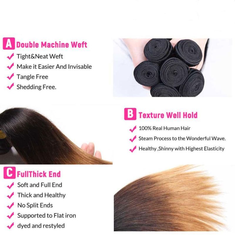 Ombre Straight Hair Bundles Brazilian Hair Weave Bundles Honey Blonde Remy Ombre Human Hair Extensions Bundles Deal