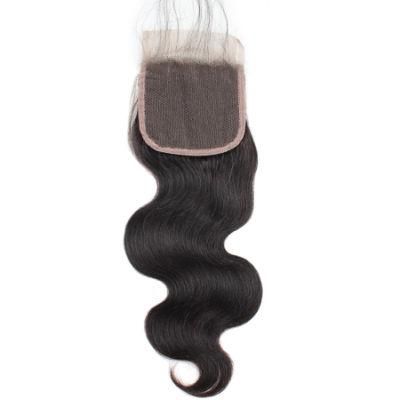 7A Virgin 4*4 Non-Remy Lace Frontal Closure Body Wave Hair Weave #Black