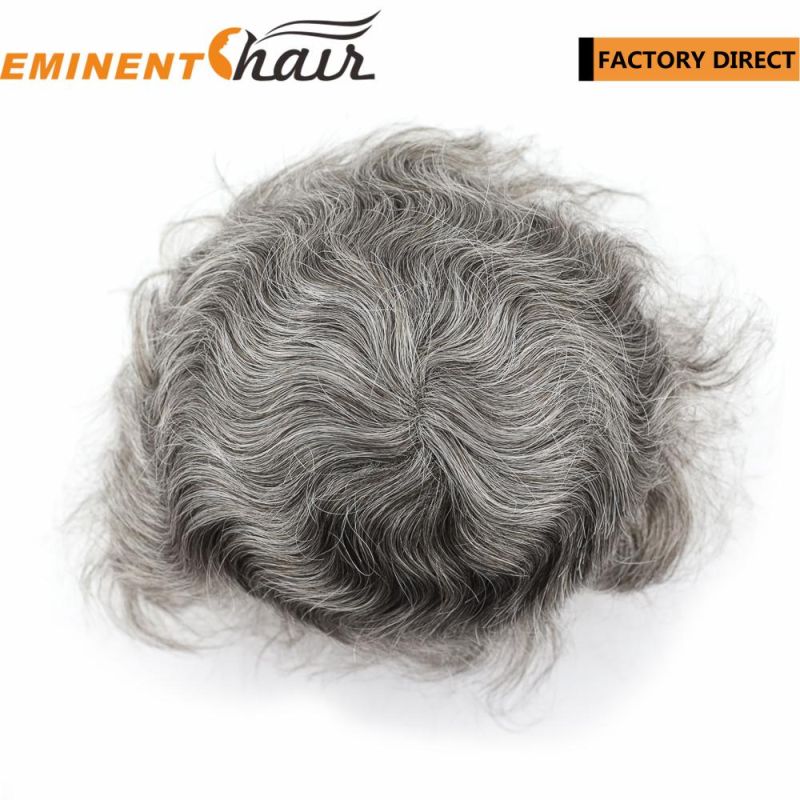 Custom Made Grey Hair Men′ S Lace Toupee