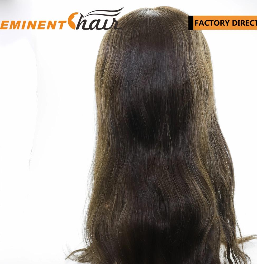 Natural Hairline Silk Top Indian Hair Women′s Wig