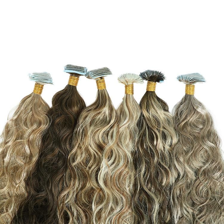 100% Raw Cuticle Aligned Human Natural Wave Tape in Hair Extensions