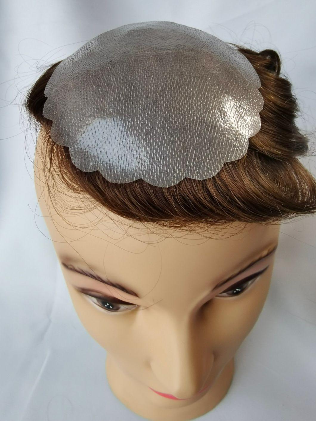 2022 Most Natural Clear Poly Skin Base Men′ S Toupee Made of Remy Human Hair