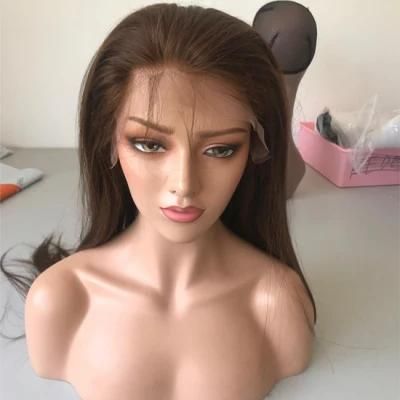 Natural Brown Color Human Hair Lace Wig with Baby Hair