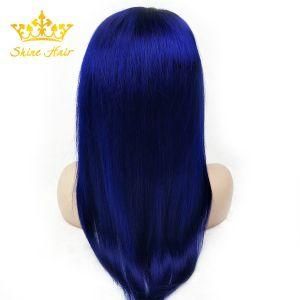 Peruvian/Brazilian Human Hair Wigs of Full Lace Wig with Blue Sraight