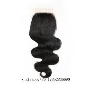 Human Hair Brazilian Malaysian Peruvian Indian Remy Human Hair 4X4 Lace Closure Pre Plucked Baby Hair Body Wave Hair