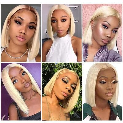 613 Blond Color Bob Pre-Plucked 13X4 Transparent Lace Frontal Wigs Pervin Human Hair HD 613 Honey Blonde Bob Lace Front Wig
