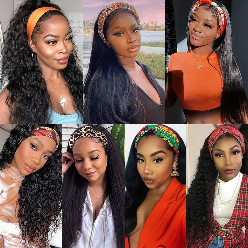 Kbeth Human Hair Wig for Black Women Soft Brazilian Human Hair Head Band Kinky Curly 100% Brazilian Remy Hair Lace Frontal Headband Human Hair Wigs Factory
