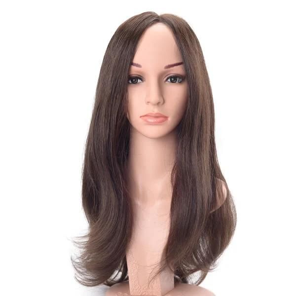 Fine Mono with Thin Skin Round and French Lace Front Female Hair System