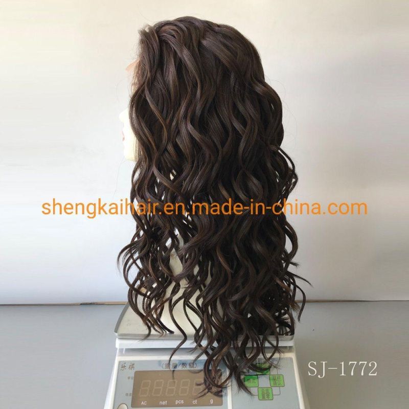 Wholesale Good Quality Handtied Heat Resistant Synthetic Curly Lace Front Synthetic Wigs 610