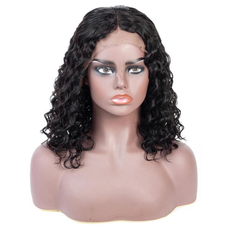 Factory Directly Sell Brazilian Deep Wave Bob Lace Front Wigs Lace Front Human Hair Natural Hair Wigs 10"