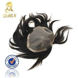 Mono Toupee for Man 6 Inch Black Color Human Hair