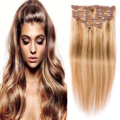 10A Grade European Straight Human Remy Hair Clip in Extensions