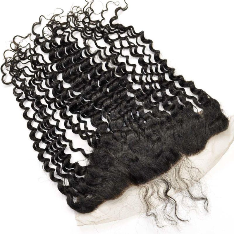 New Style Deep Curly 100% Virgin Human Remy Hair Lace Frontal with Baby Hair