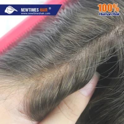 Mono with Lace Front Virgin Human Hair Lace Front Man Wig