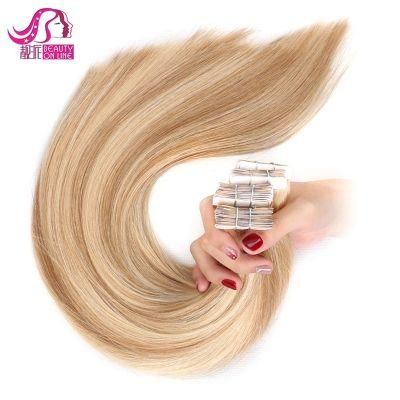Double Sided Tape Hair Extensions 100% Remy Brazilian Virgin Hair, P27/613# Tape Hair Extensions