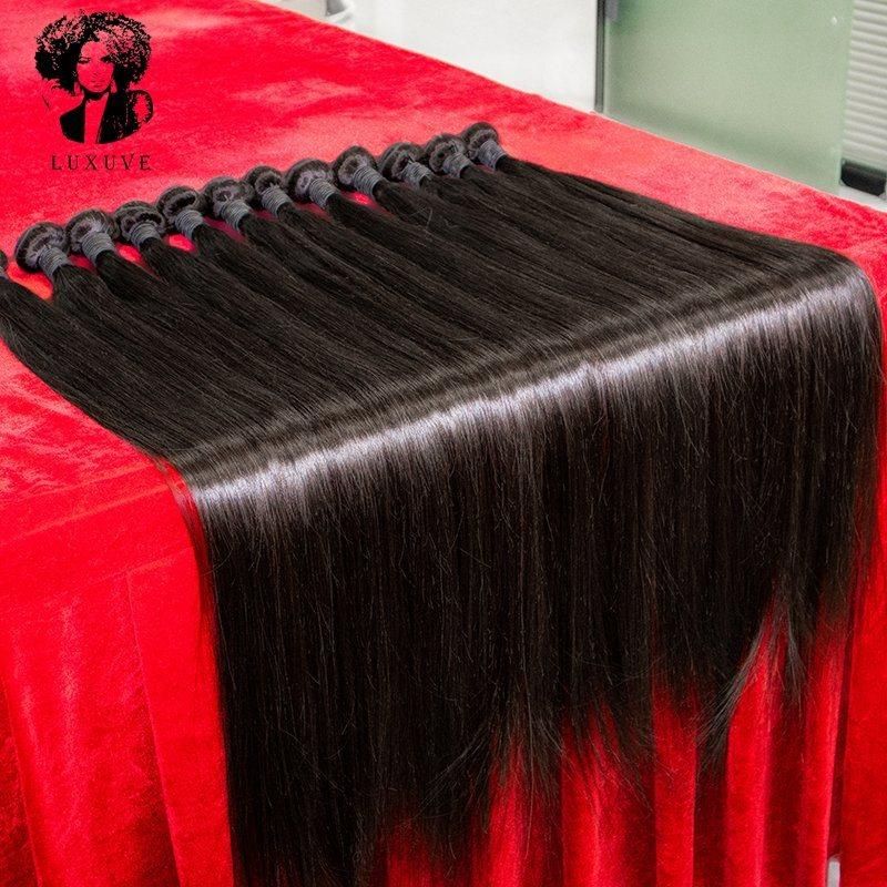 Luxuve Hot Sales Double Weft Virgin Remy Hair Extensions 100% Tangle Free Human Hair, Wholesale Brazilian Human Hair Extension