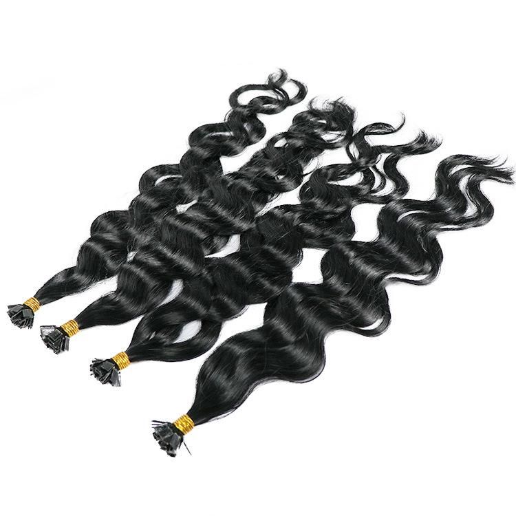 Wholesale Raw Remy Virgin Human Hair Double Drawn Body Wave Flat Tip Hair Extensions