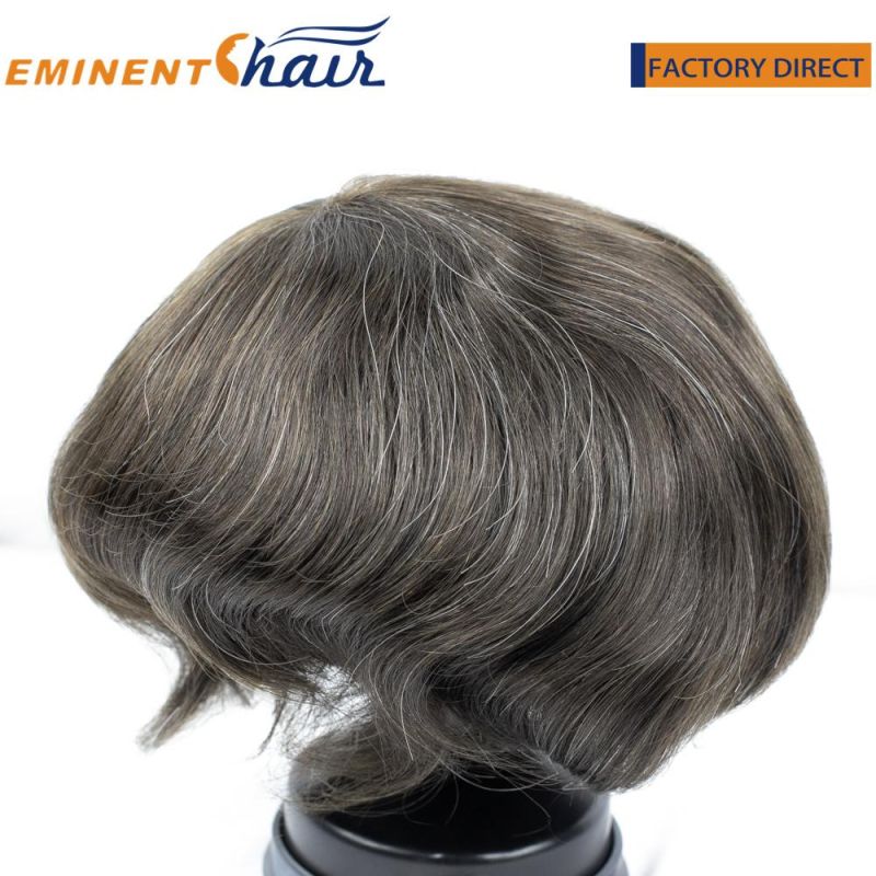 Strong Double Layers Ez on Fine Welded Mono #0.12 Toupee for Men