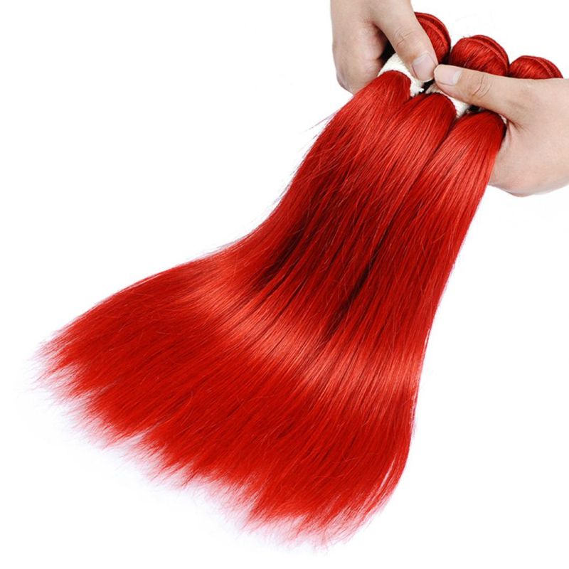 Red Bundles 99j Burgundy Straight Hair Brazilian Human Hair Bundles with Closure 10-30 Inches