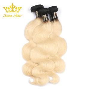 Color #1b/613 Blonde with Black Roots Hair Bundles 10-40inch Available Body Wave