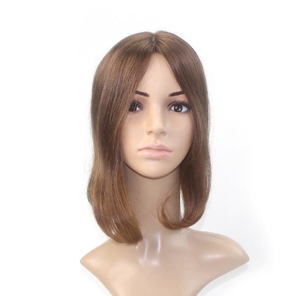 Human Hair Replacement with PU Perimeter Silk Base Toupee for Women