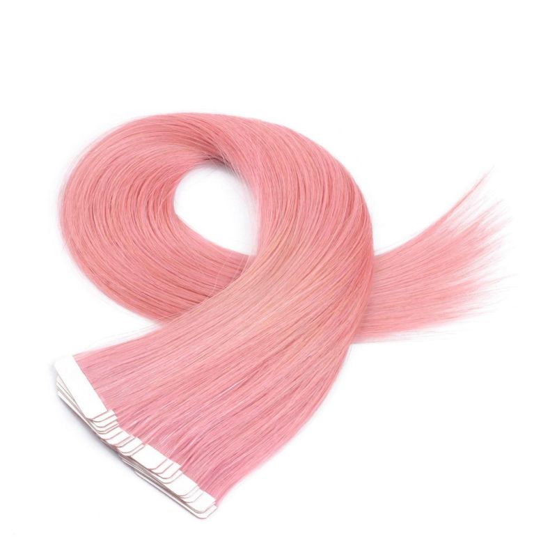 Full Shine Tape in Human Hair Extensions Pure Blonde Colorful Hair 20PCS Adhesive Skin Weft Glue on Hair Machine Made Remy