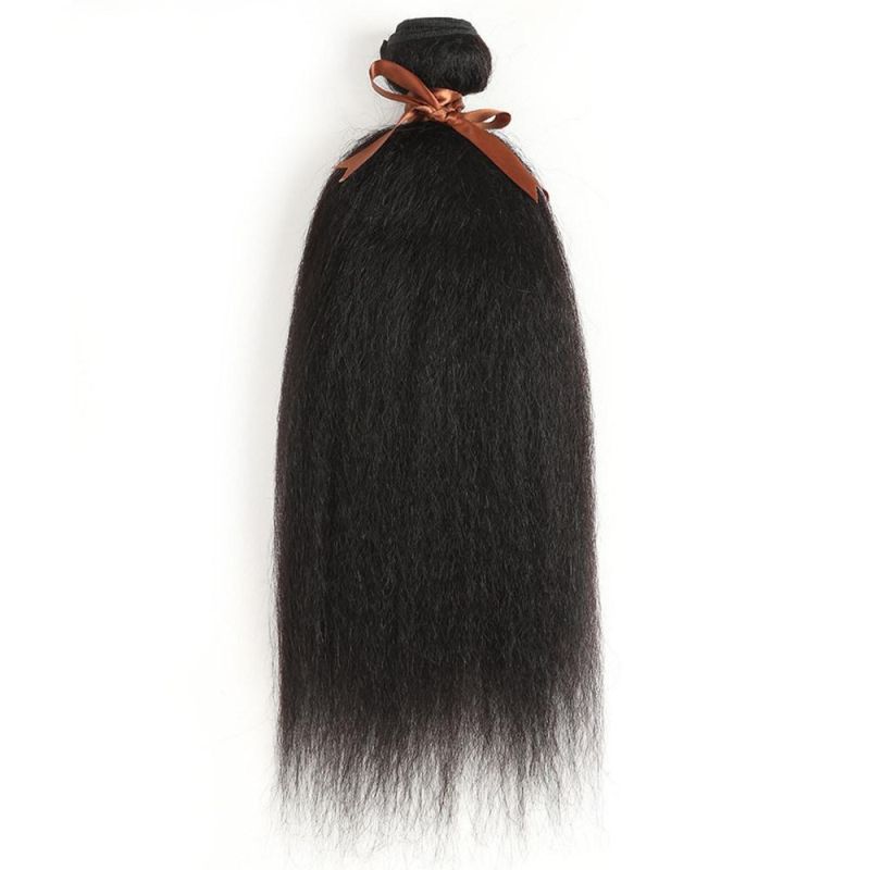 Brazilian Hair Kinky Curly Bundles with Frontal 100% Remy Human Hair Bundles with 13*4 Lace Frontal Natural Color