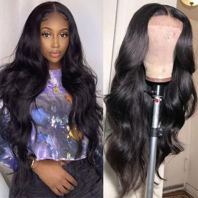 Factory Wholesale 4X4 5X5 Body Wave Lace Closure Remy Human Hair Lace Wig Pre Plucked with Baby Hair