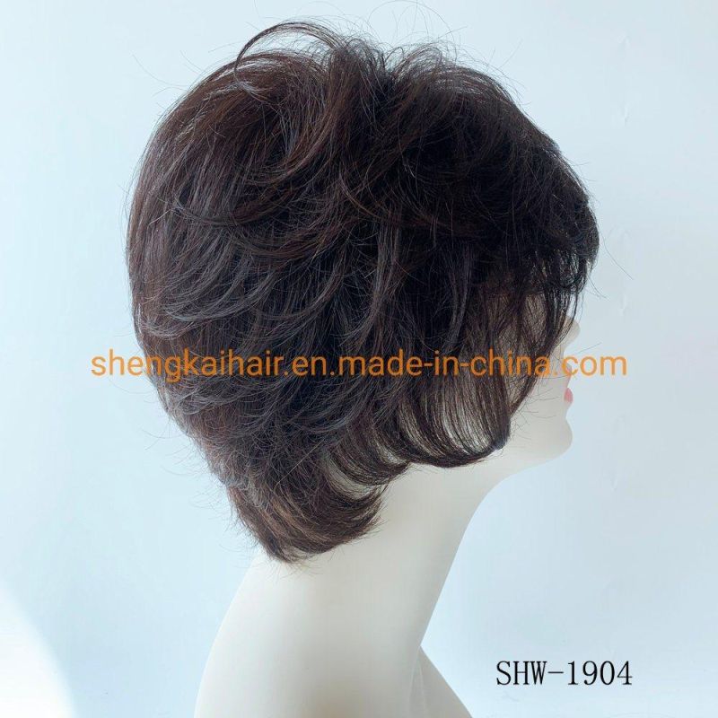 Wholesale Full Handtied Human Hair Synthetic Hair Mix China Synthetic Hair Wig for Women