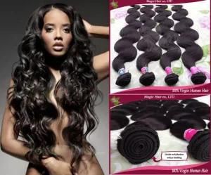 Indian Virgin Hair 5A Grade Brazilian Virgin Hair Body Wave Human Hair Weave Natural Color Unprocessed Hair 100g/Bundle 3bundles