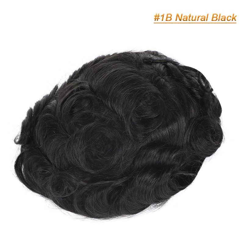 Men Toupee Human Hair Patch Indian Hair System Replacement Hairpiece
