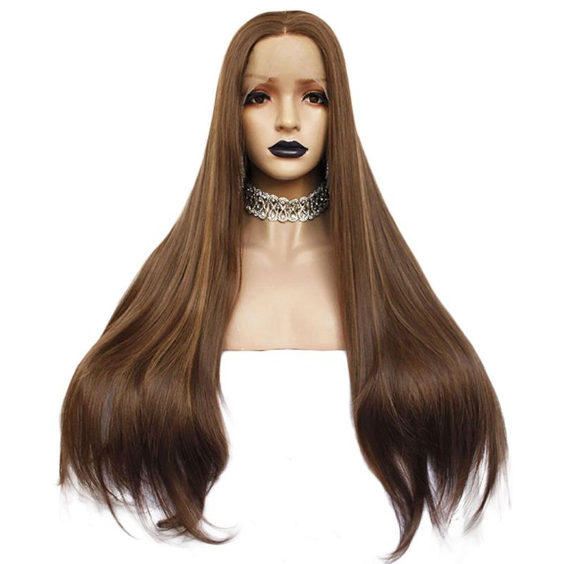 Human Remy Virgin Hair Dark Brown Natural Body Wave Wig Straight Hair Wigs for Women Lace Front Wig with Closure 26 Inch