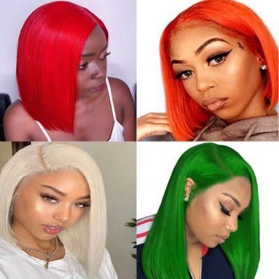 High Quality 13*4 Straight Bob Lace Front Wigs 150% Remy Brazilian Wig Pre Plucked Lace Front Human Hair Wigs Colored Human Hair Wigs