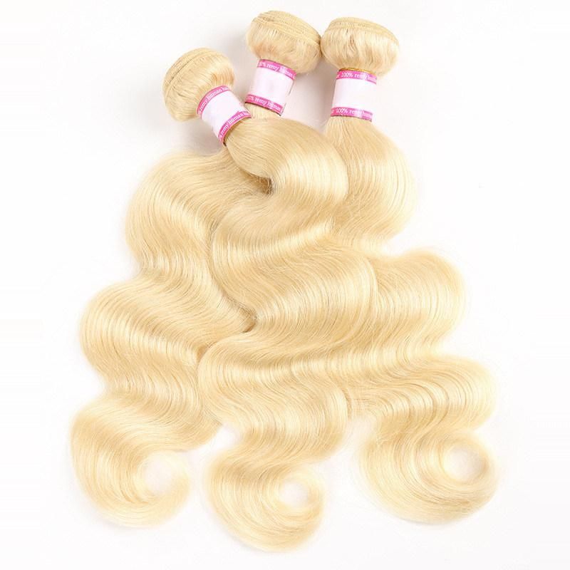 613 Remy Hair Blonde Color 100g10A Human Hair Bundles Down Drawn Hair Extension Body Wave Hair Bundles for Black Women with 22"