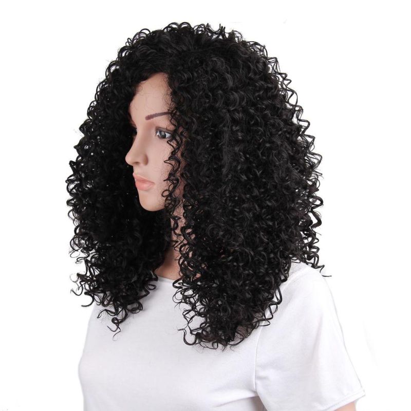 21inch Synthetic Hair Wig Heat Resistant Fiber Short Afro Curly Wigs