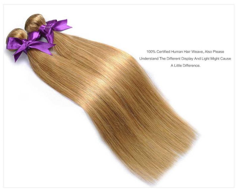 Brazilian Hair Blonde Hair Color 27# 100% Human Hair Weave Non Remy Free Shipping 18"